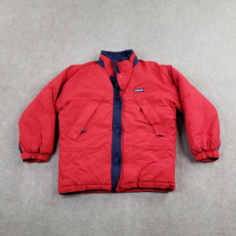 Vtg Patagonia Guide Parka Jacket‎ Kids Girls Boys XL Red Ski Zip Pockets Y2K